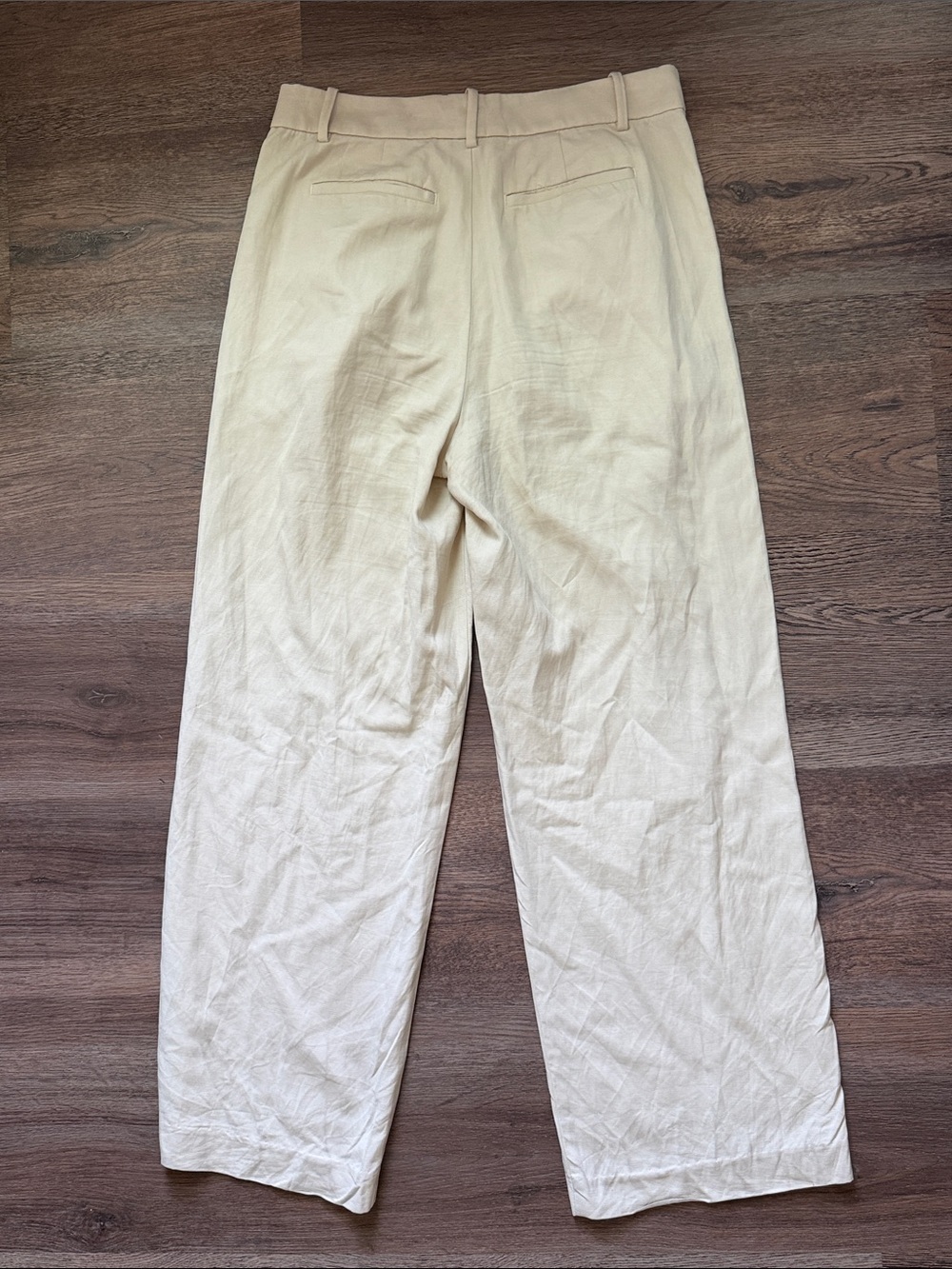 Madewell Pleated Wide Leg Trousers Cream High Rise Dress Pants Womens 2 - Picture 3 of 3